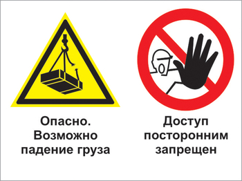 Кз 32 опасно - возможно падение груза. доступ посторонним запрещен. (пленка, 400х300 мм) - Знаки безопасности - Комбинированные знаки безопасности - Магазин охраны труда ohranatruda-shop.ru